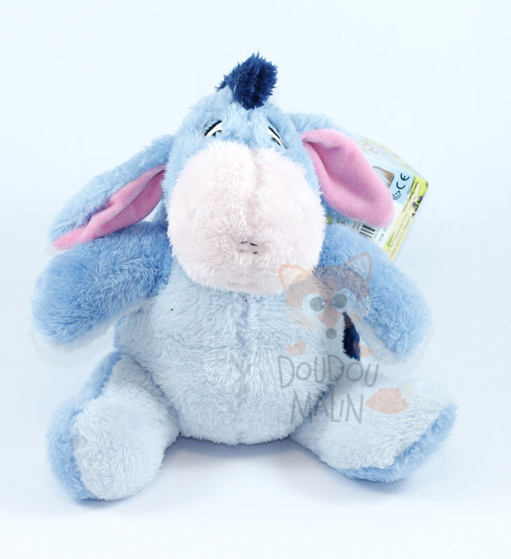  bourriquet peluche longs poils bleu rose 30 cm 